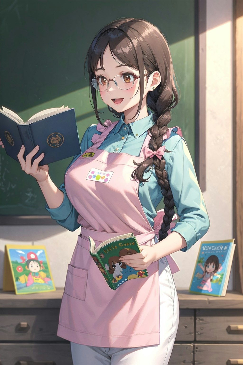 次の読み聞かせに使う本、どれにしようかしら
