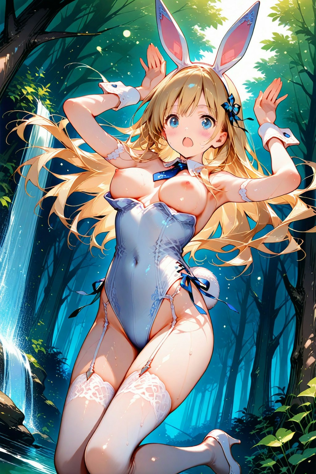 あっ やせいの ポロリうさぎが とびだしてきた!!