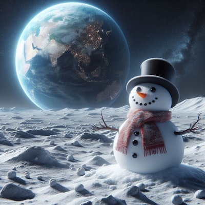 月の雪男　snowman in moon