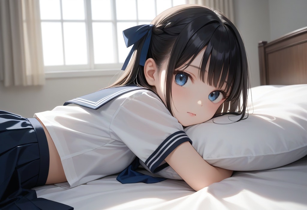 セーラー服の少女(bed)