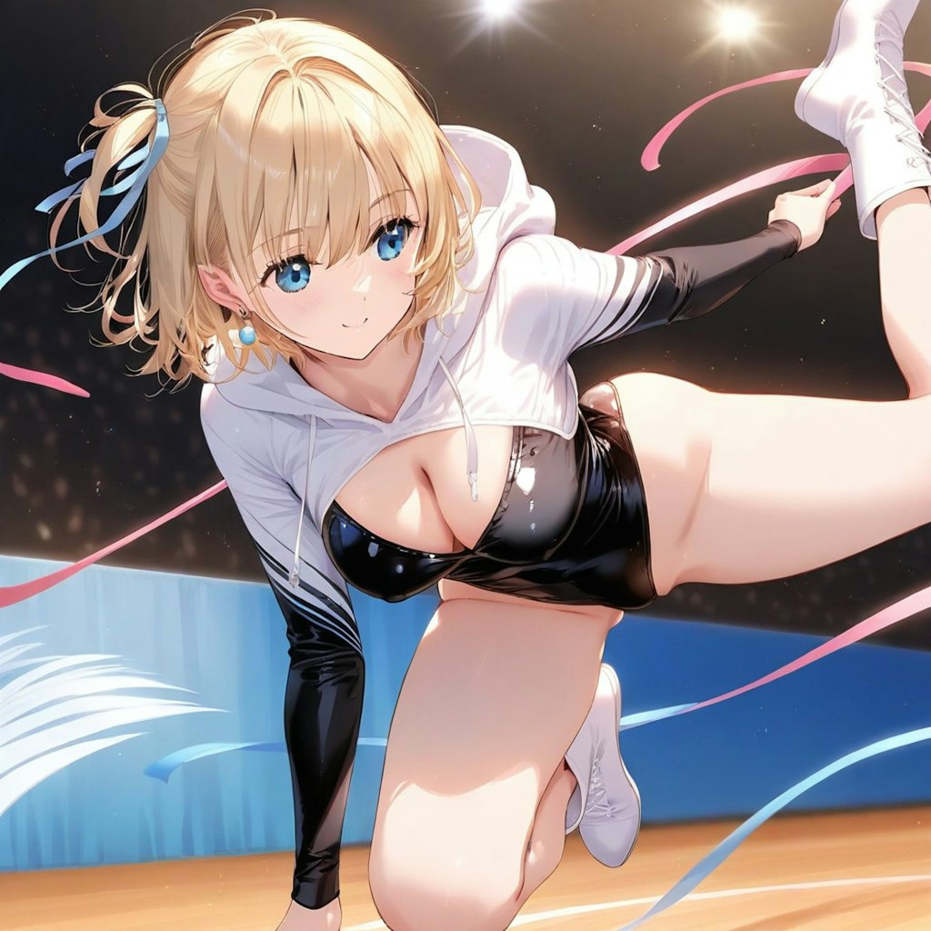 金髪ショート新体操美少女
