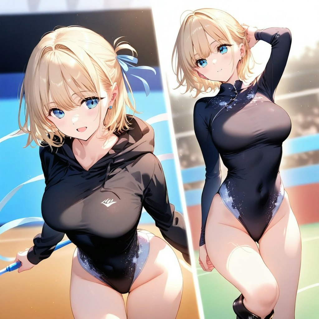 金髪ショート新体操美少女