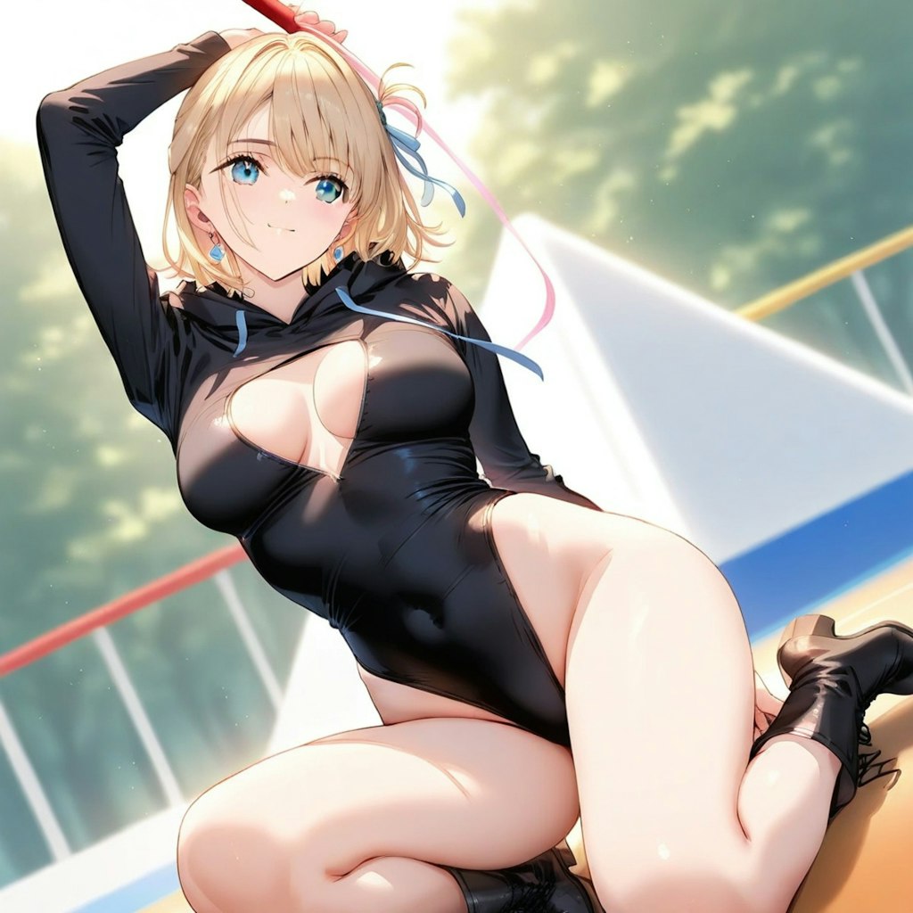 金髪ショート新体操美少女
