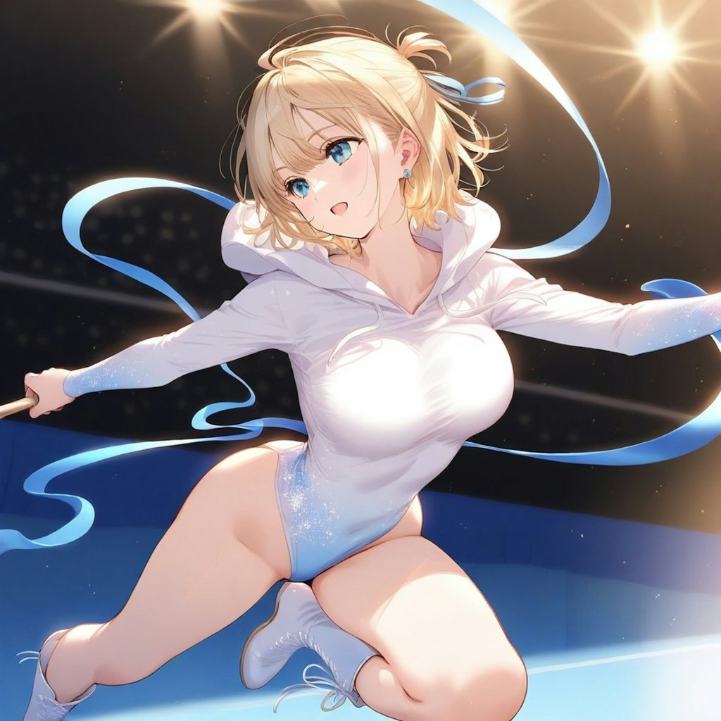 金髪ショート新体操美少女