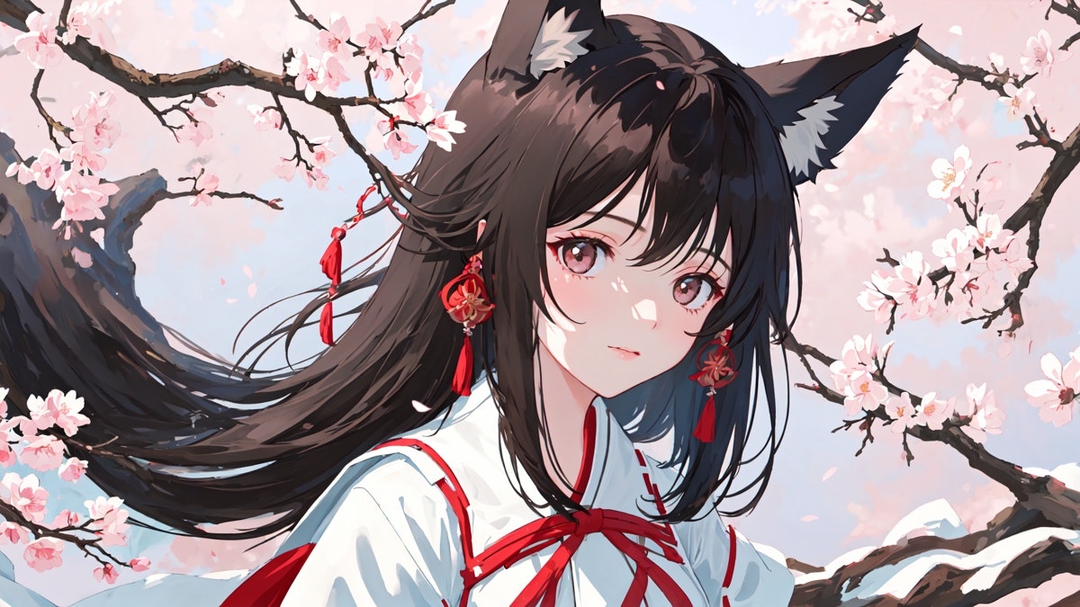 巫女と桜 | chichi-pui（ちちぷい）AIイラスト専用の投稿サイト