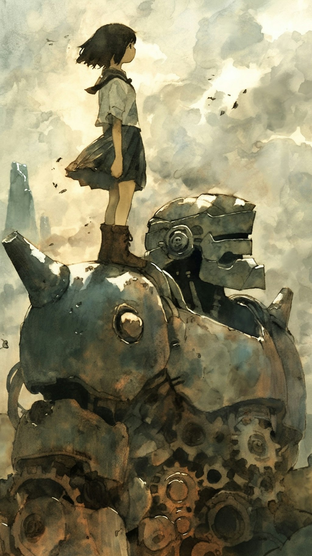 Giant Robot and Girl