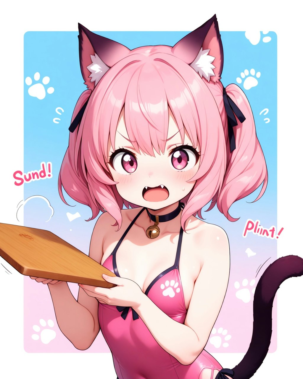 にゃんでみゃな板を持たせているんにゃ？