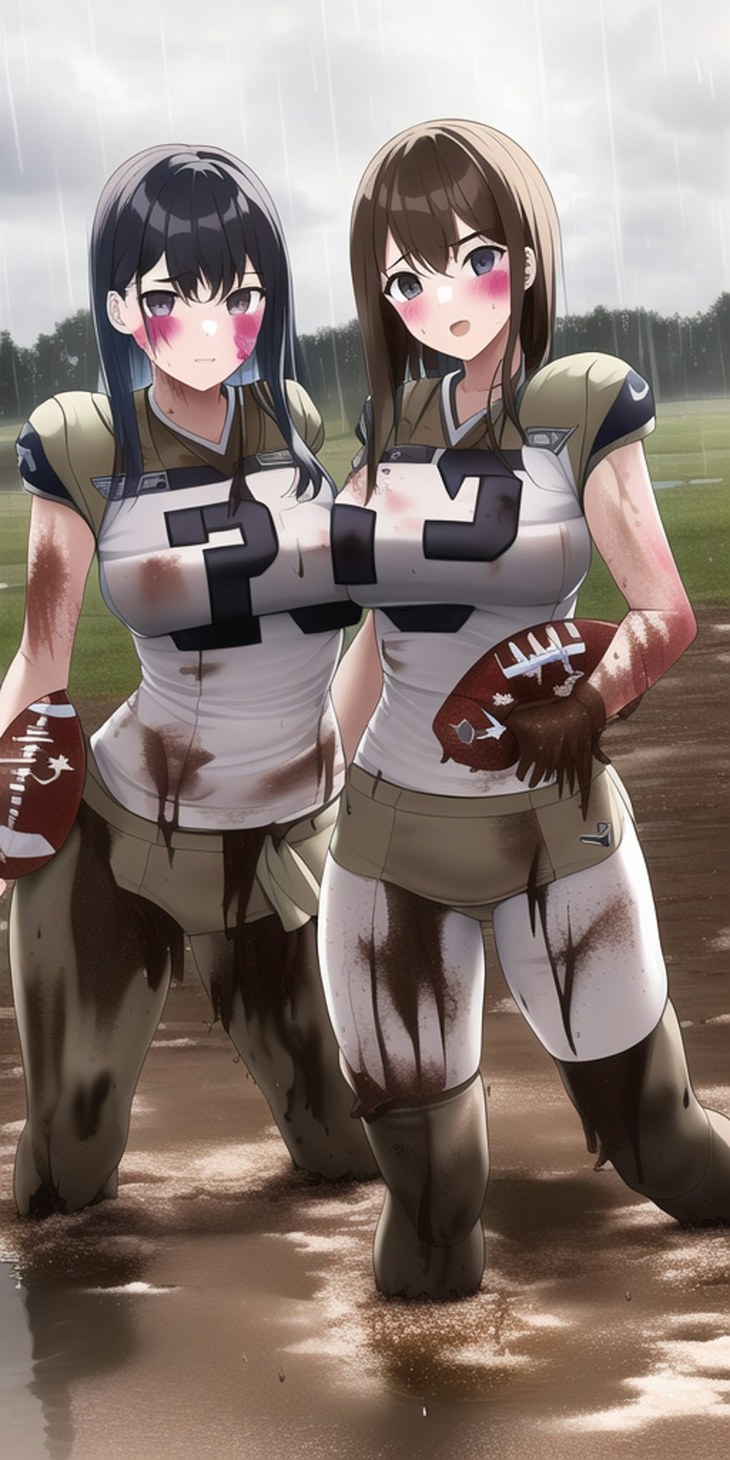 🏈泥まみれの女子アメフト 63