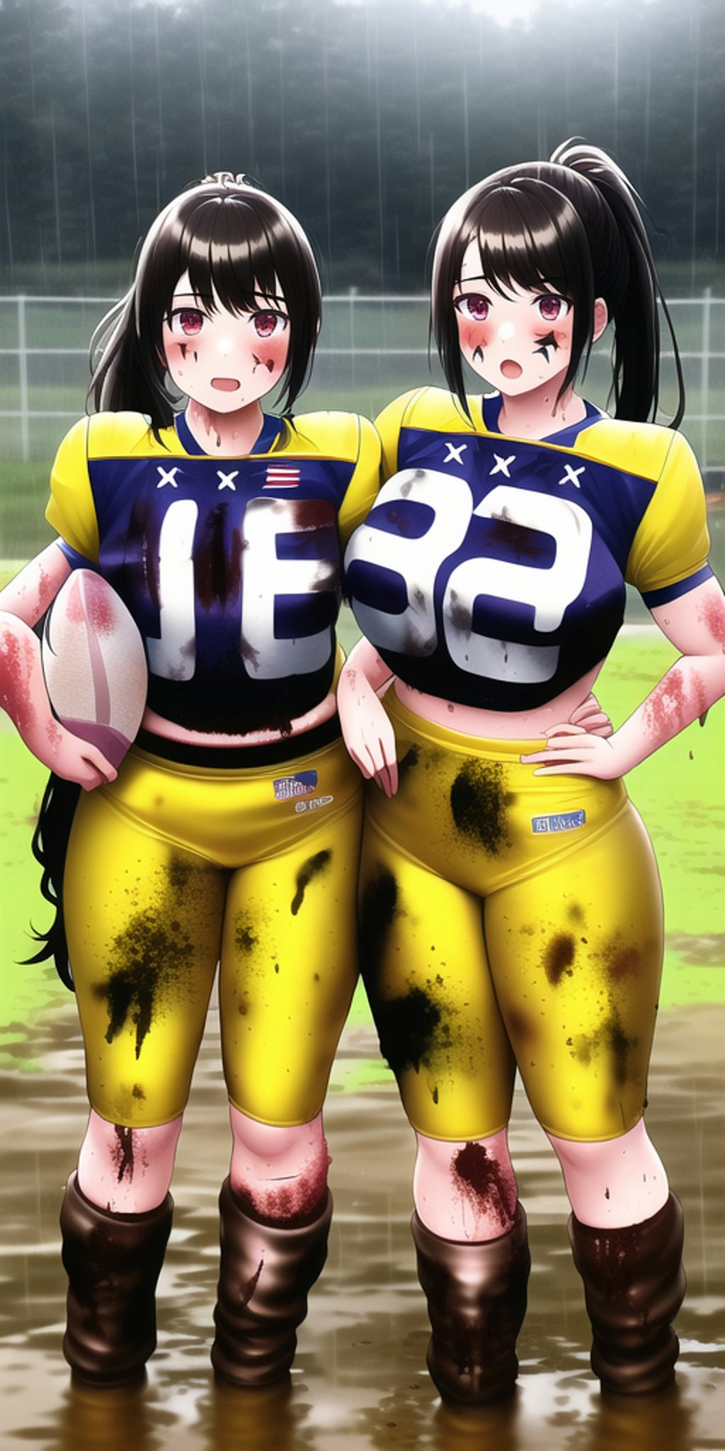 🏈泥まみれの女子アメフト 63