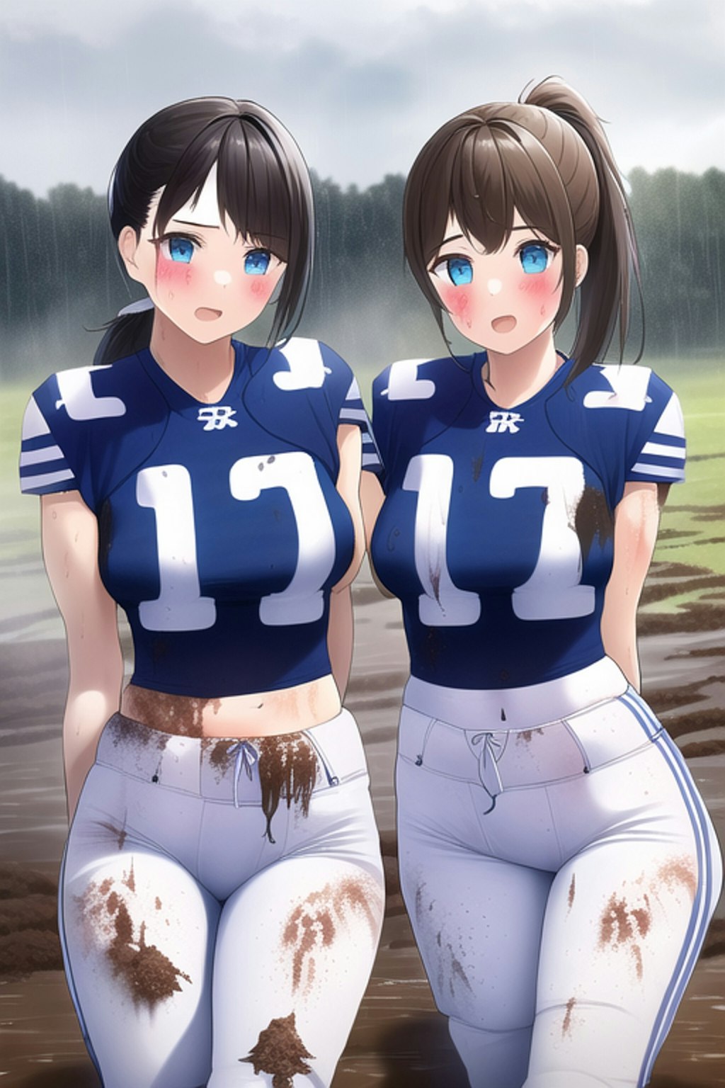 🏈泥まみれの女子アメフト 63