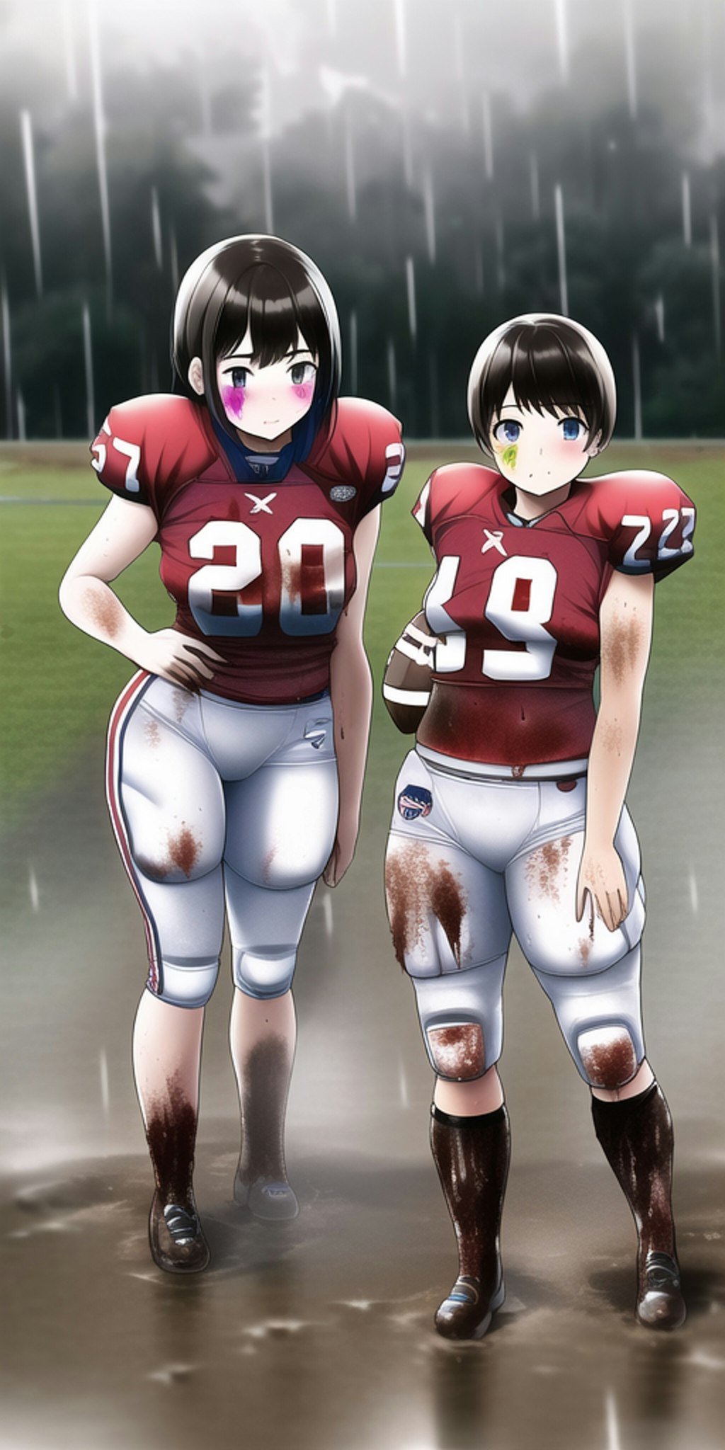 🏈泥まみれの女子アメフト 63