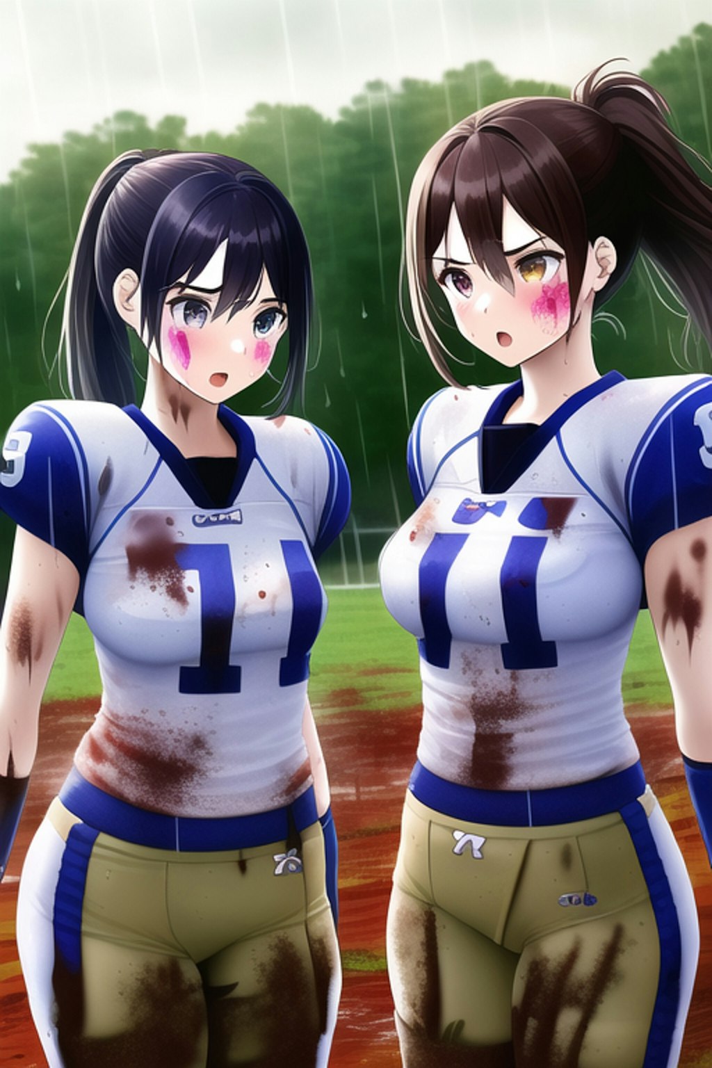 🏈泥まみれの女子アメフト 63