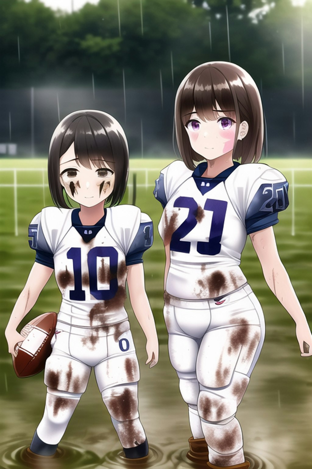 🏈泥まみれの女子アメフト 63