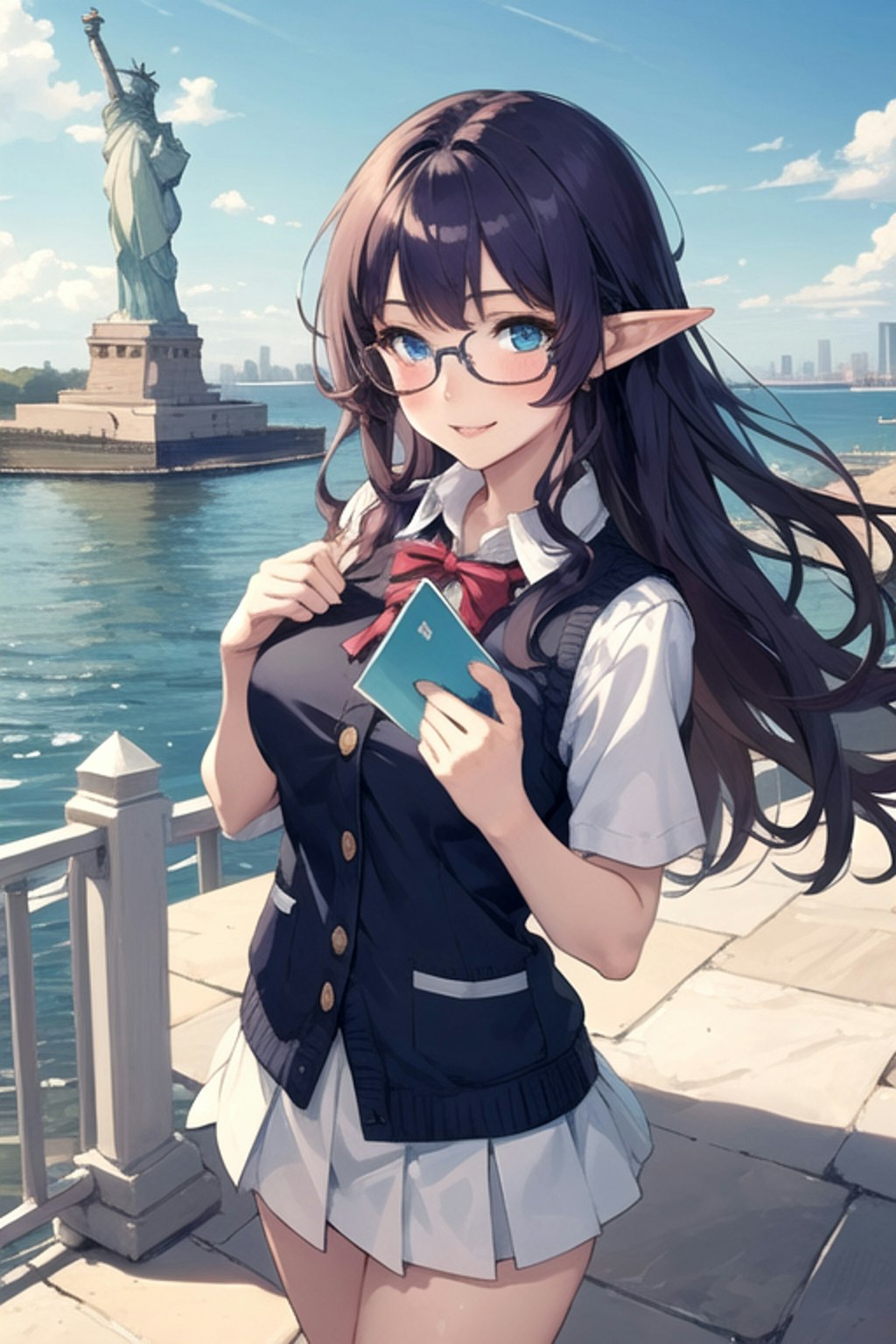 自由の女神にて At the Statue of Liberty