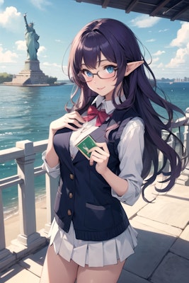 自由の女神にて At the Statue of Liberty