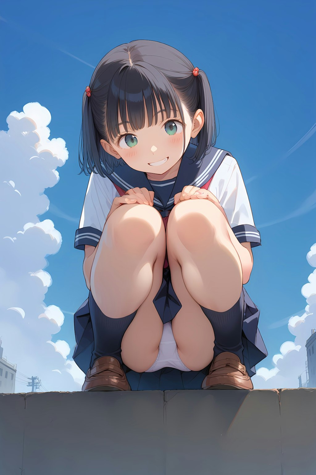 青い空、白い雲、そして白いパンツ