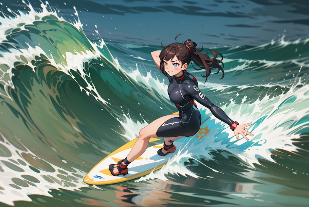 surfing girls