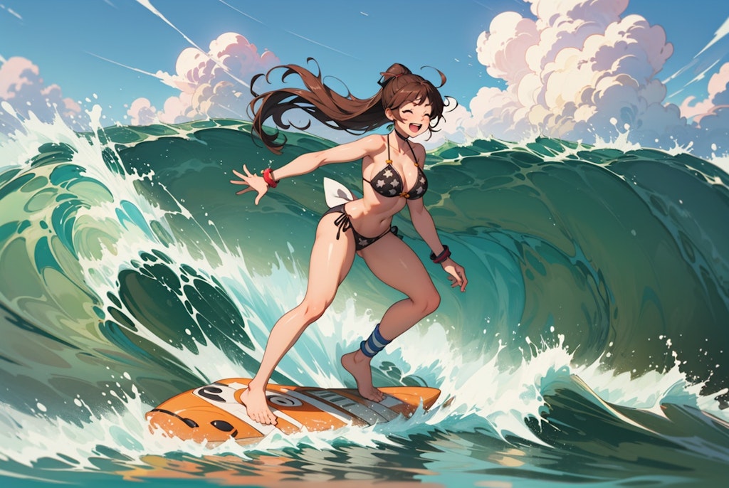 surfing girls