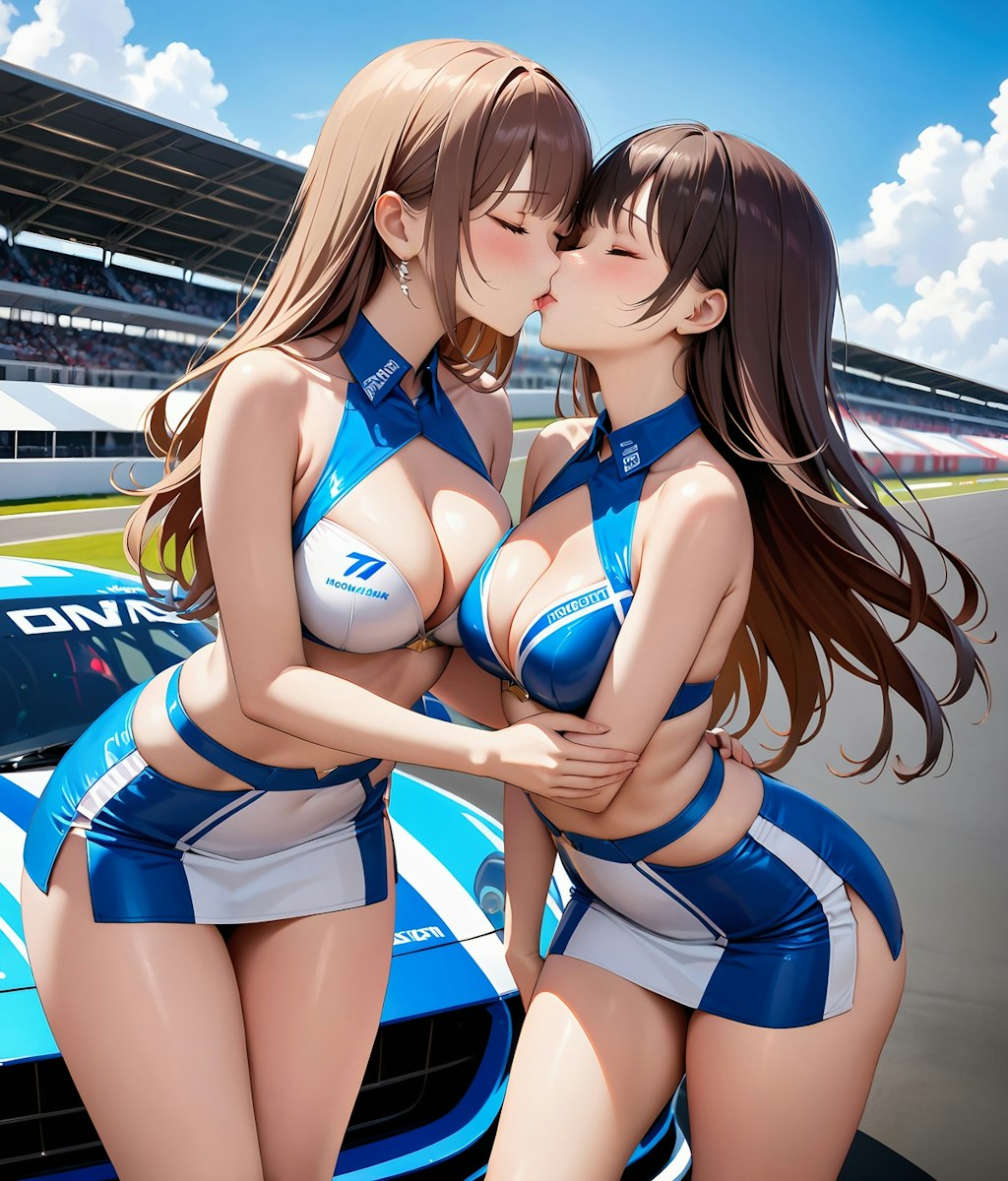 年末企画 イラスト調キスするレースクイーン　２