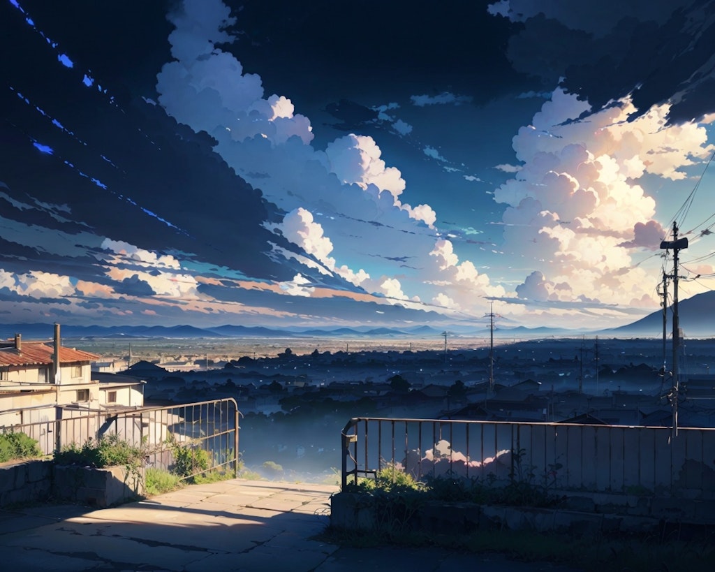 海,空,雲,道路(wallpapper lora test)