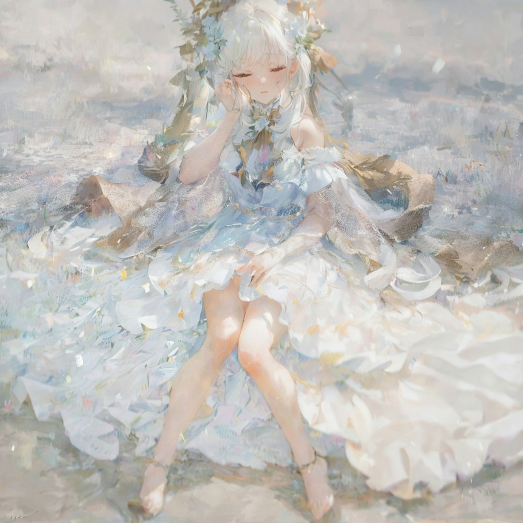 絵画のような雪の少女