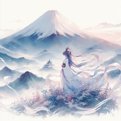 かぐや姫と富士の山