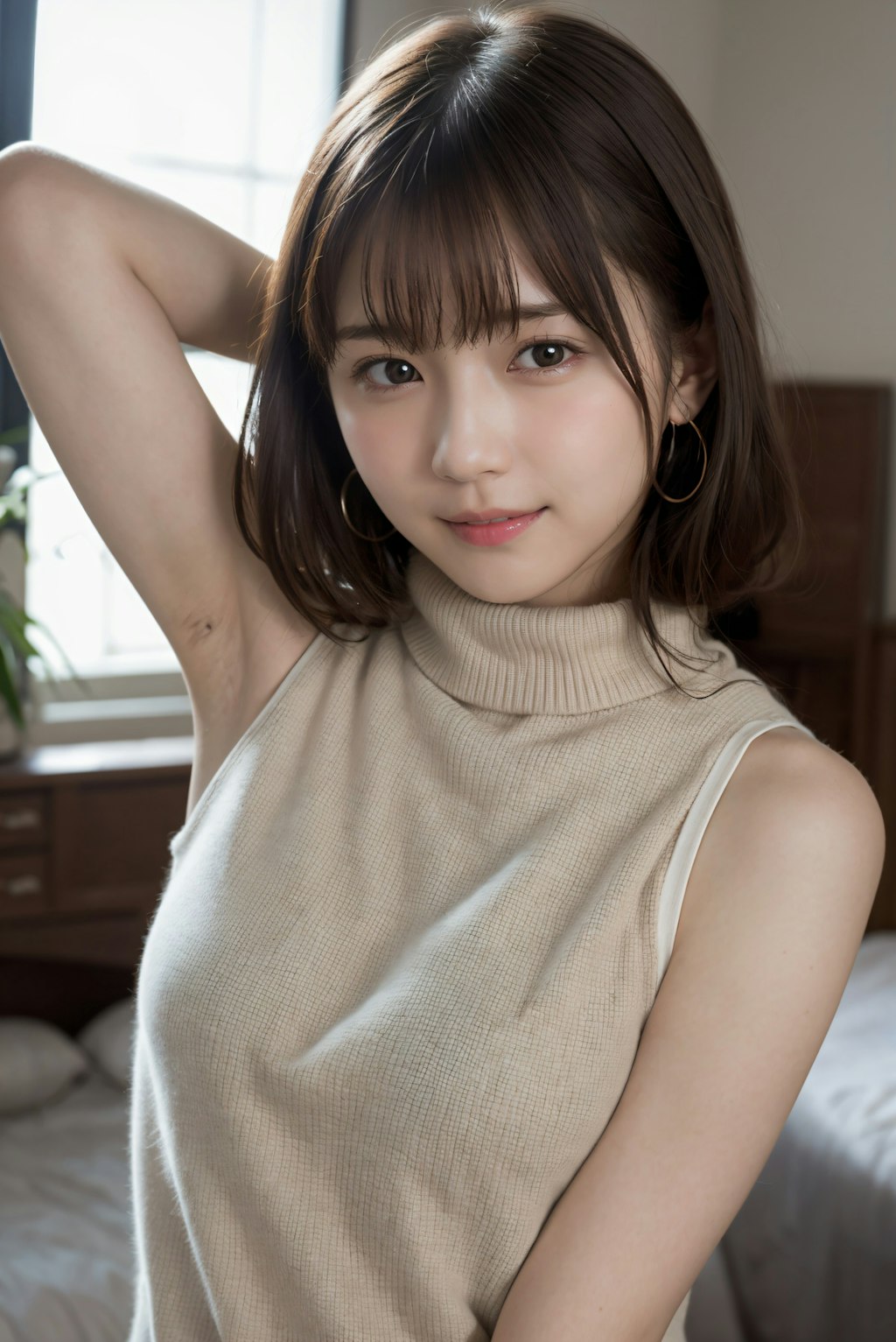 頬を赤くしている女性 2