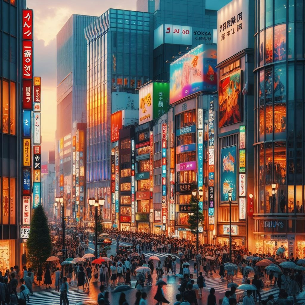 銀座の夕日