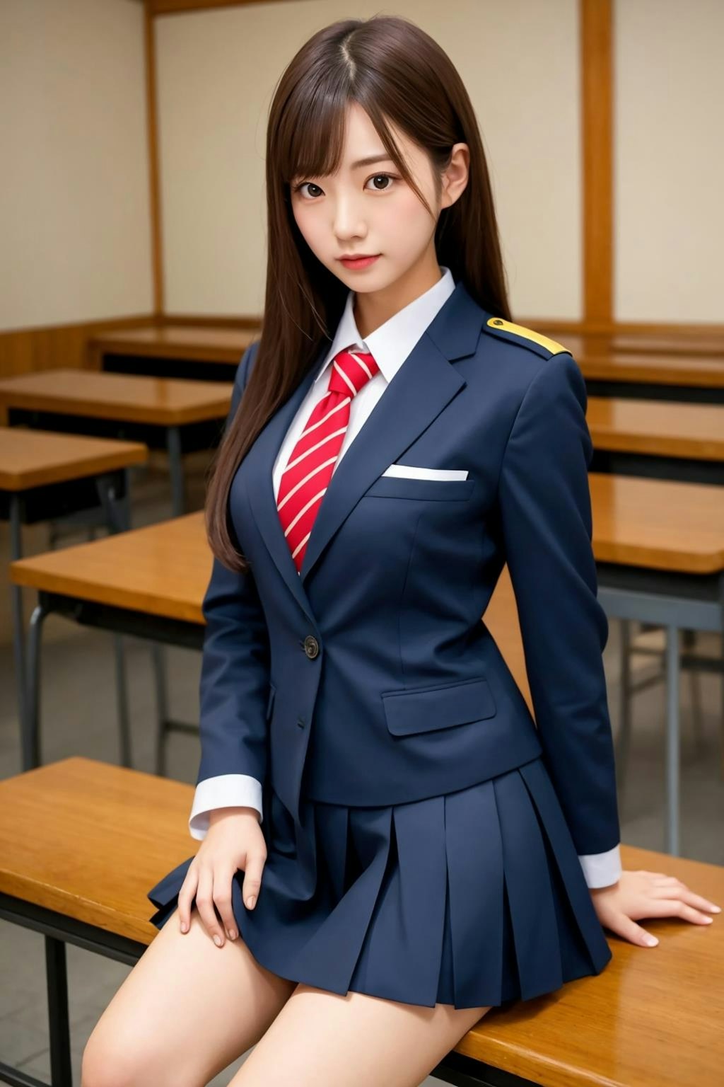 黒髪ロング女子高生