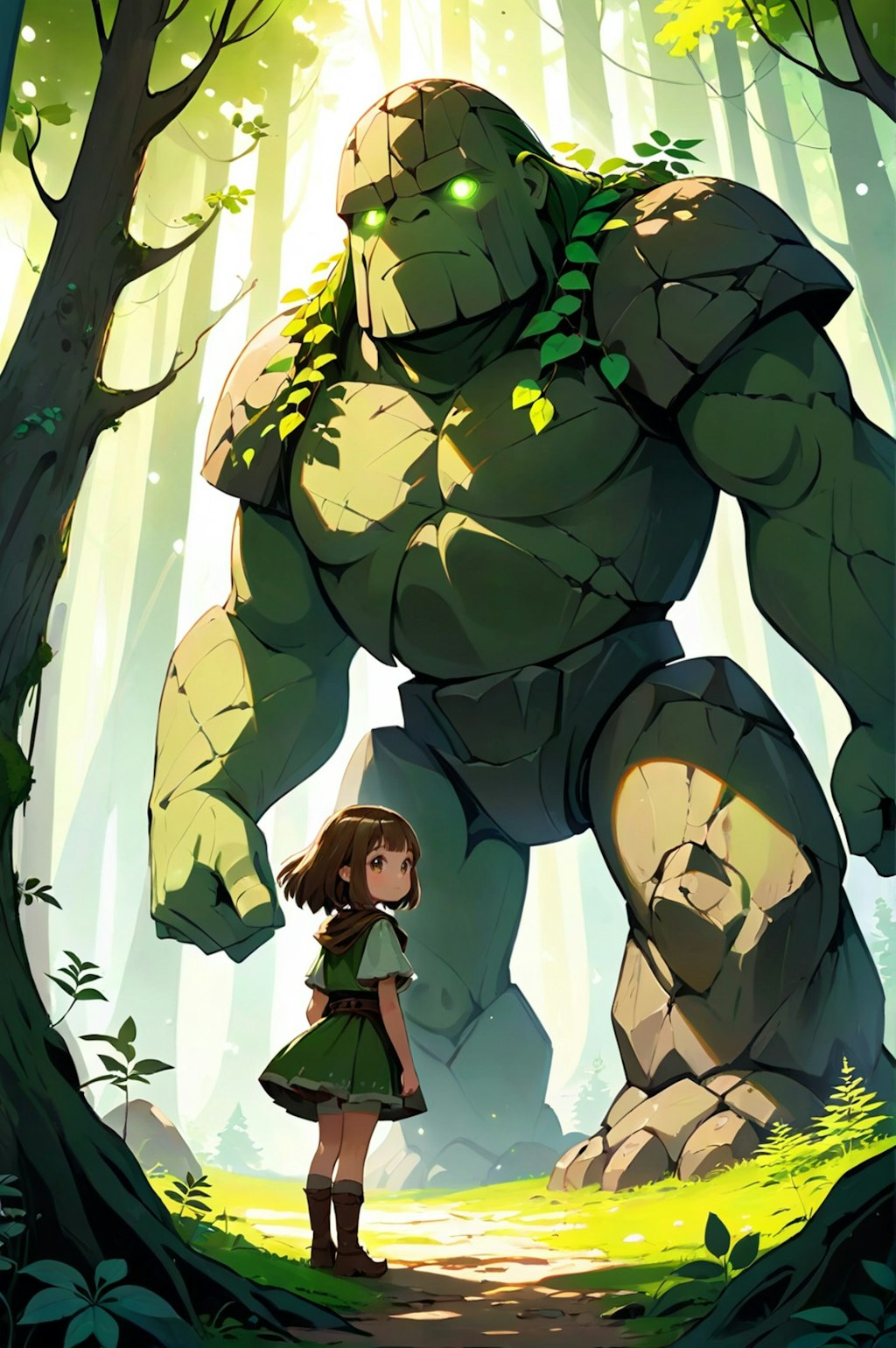 村の少女と森の巨人