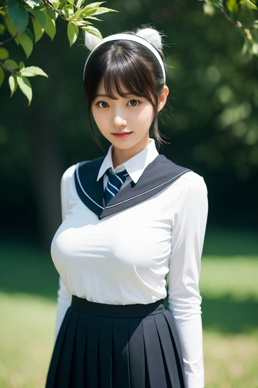 隠しきれない巨乳のJK