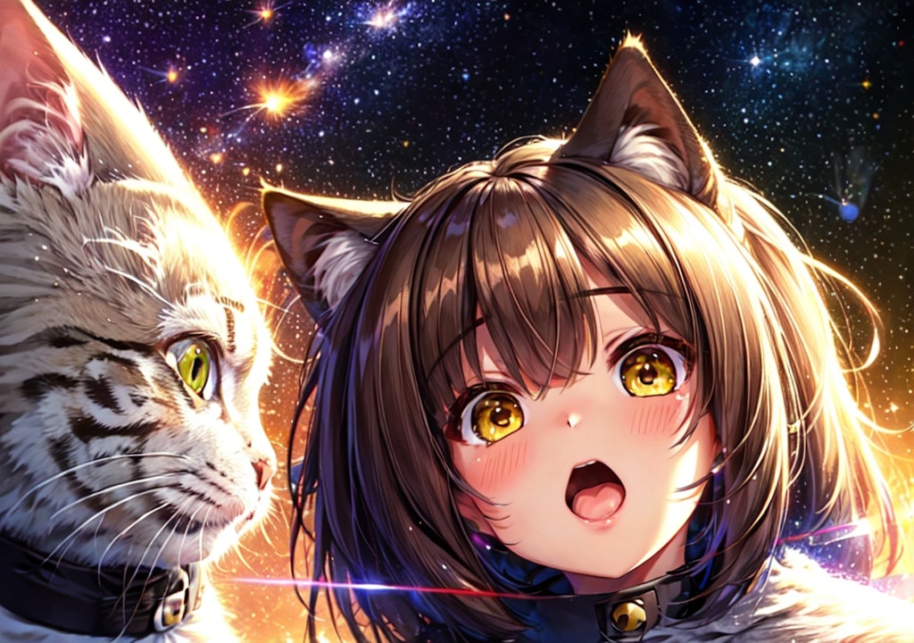 宇宙ねこ顔