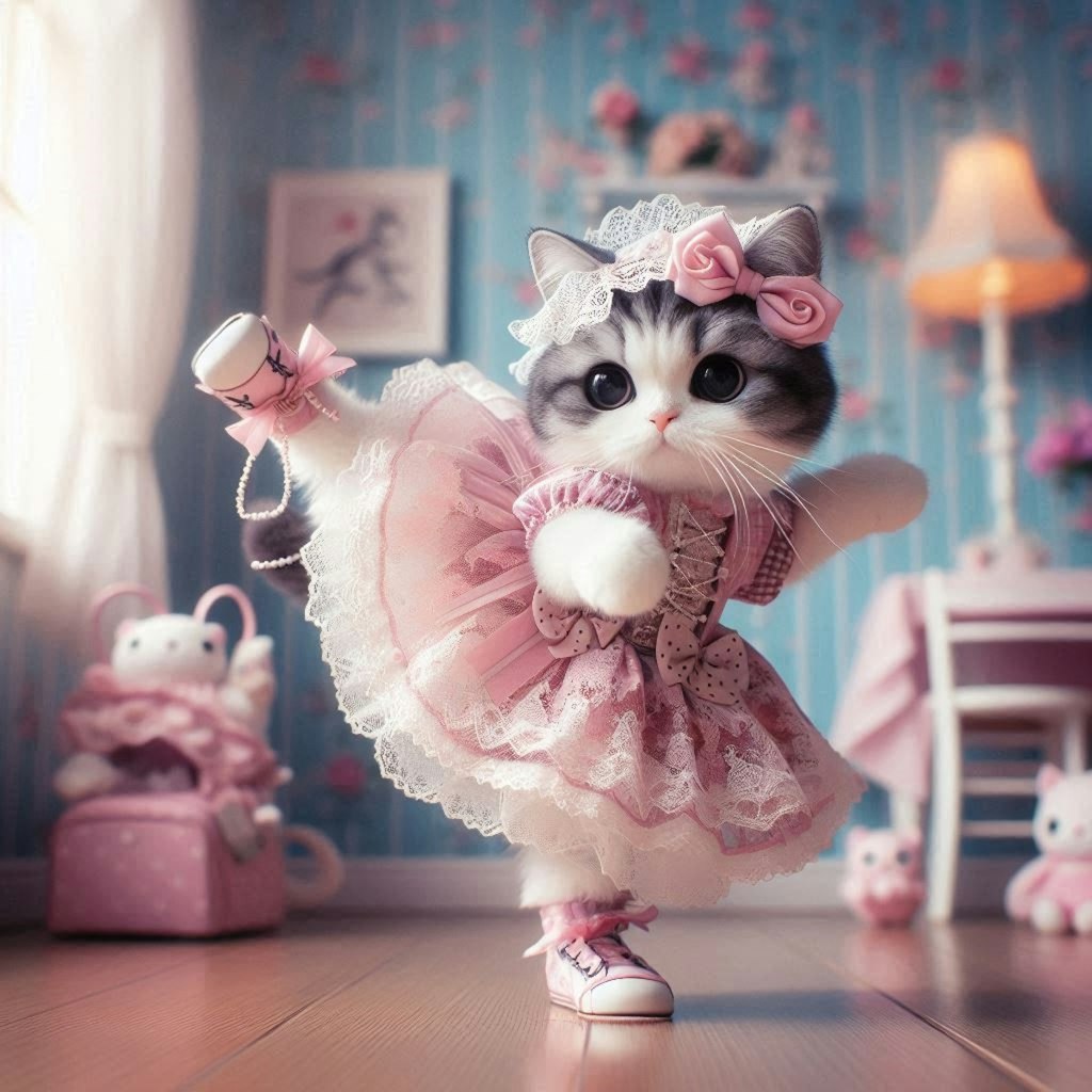 お茶会に来た猫