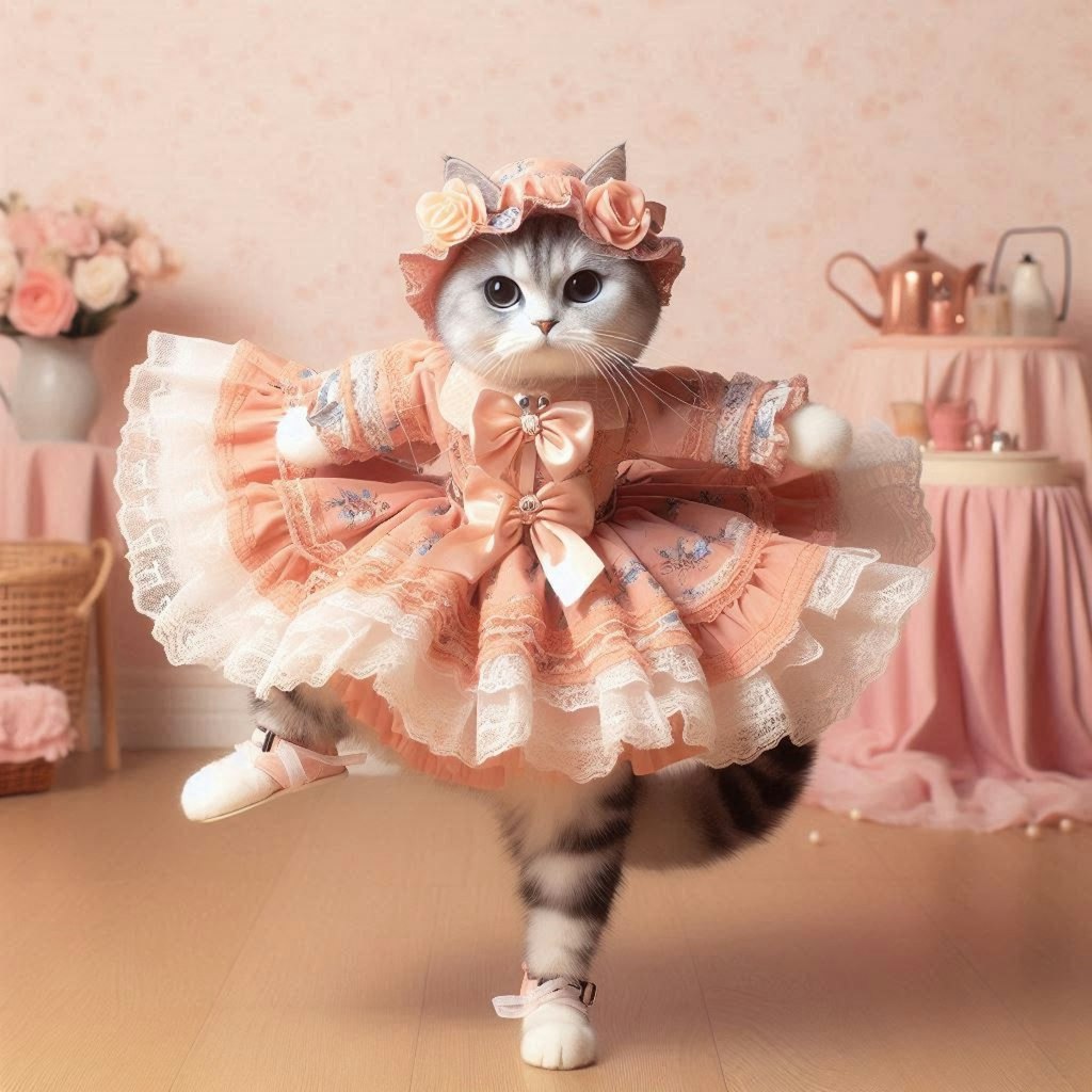 お茶会に来た猫