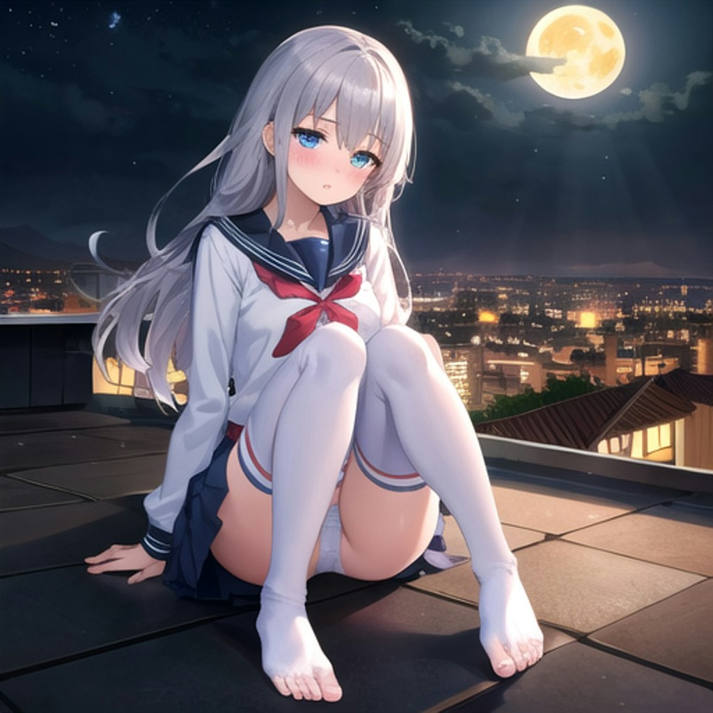 銀髪美少女ライム　夜の校舎