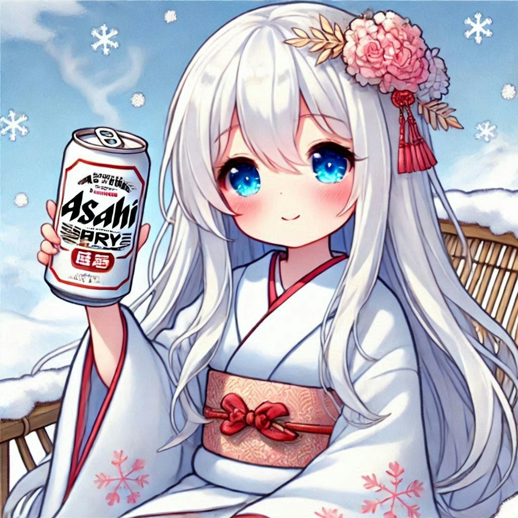 ビールと肴と雪女の少女