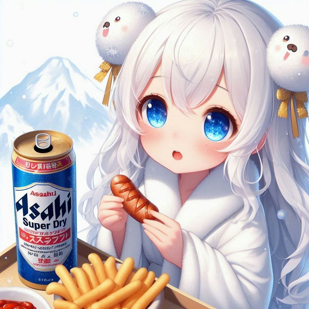 ビールと肴と雪女の少女