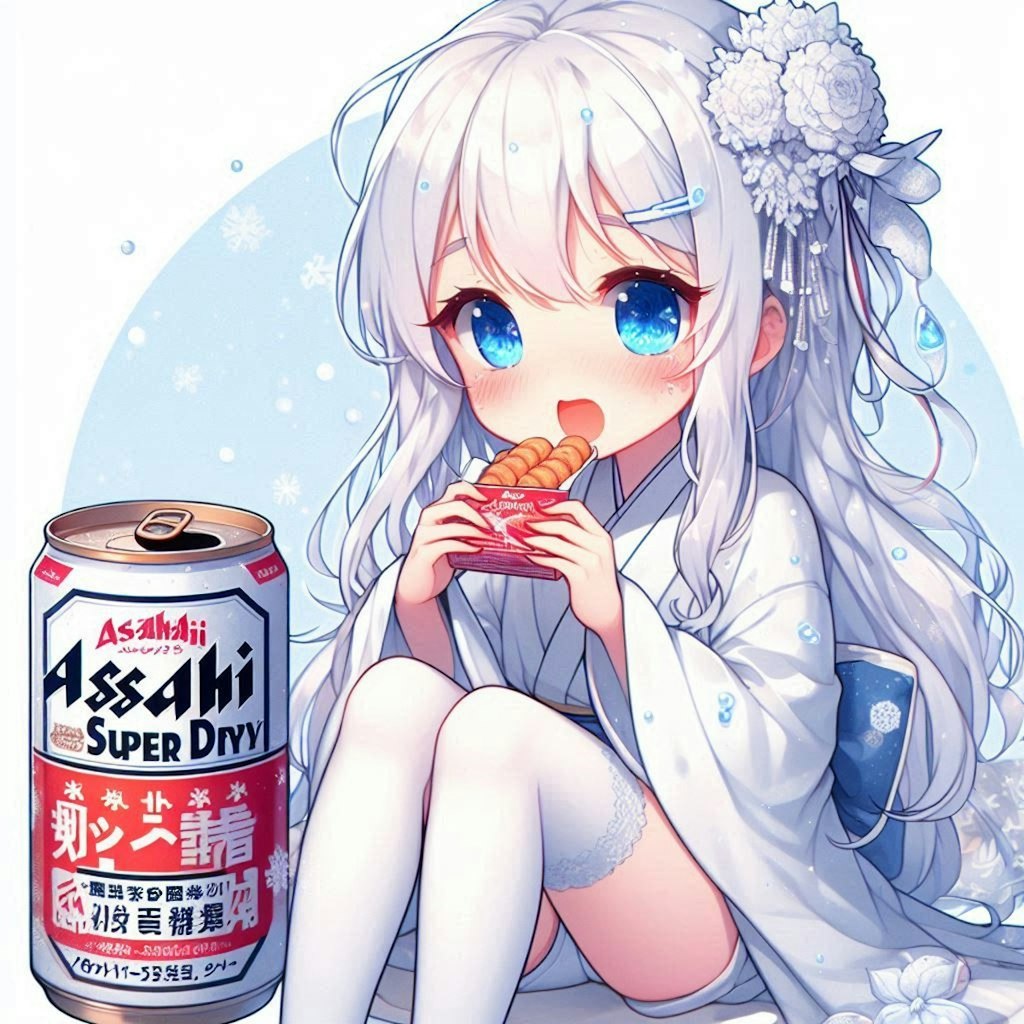 ビールと肴と雪女の少女