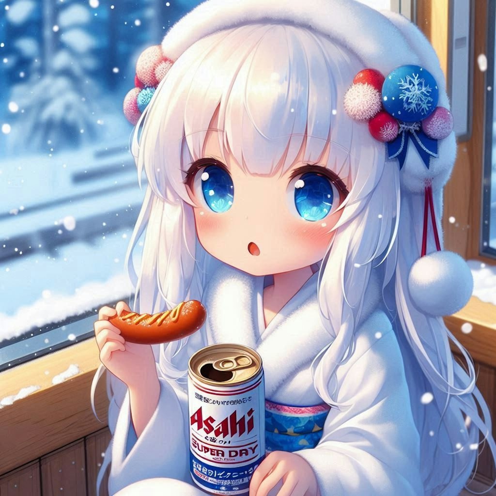 ビールと肴と雪女の少女