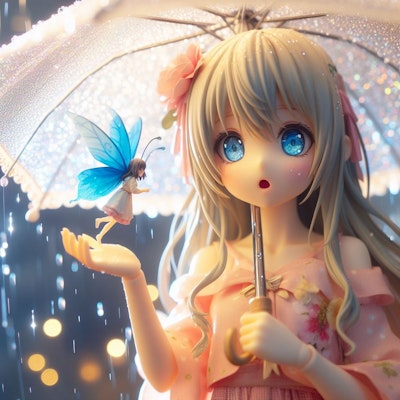 ★雨の日と青い妖精