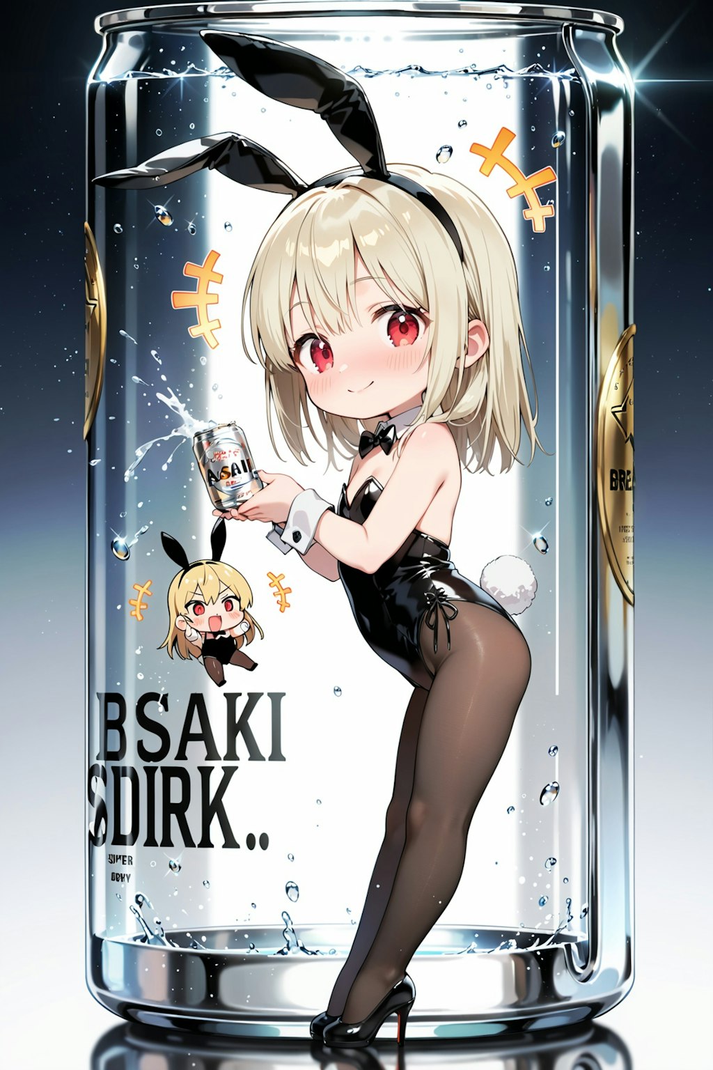 ちびキャラバニーさんとアサヒスーパードライ Y623