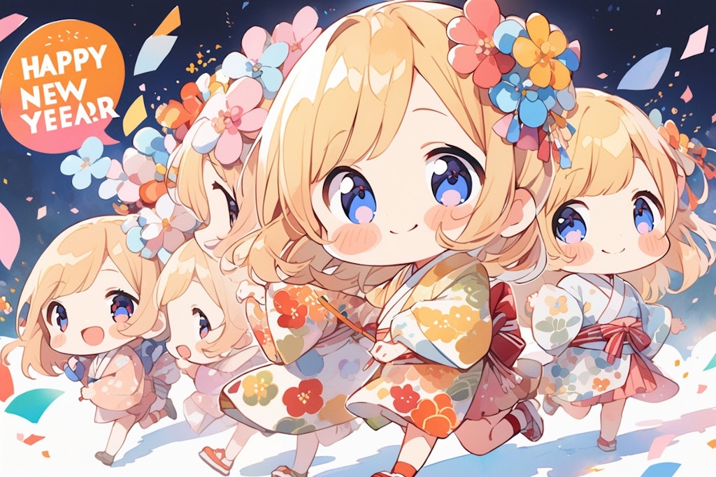 金髪少女のお正月🍊