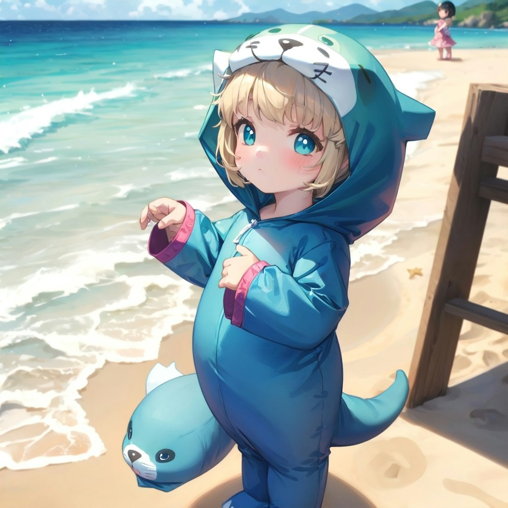 浜辺に居たセルキーちゃん