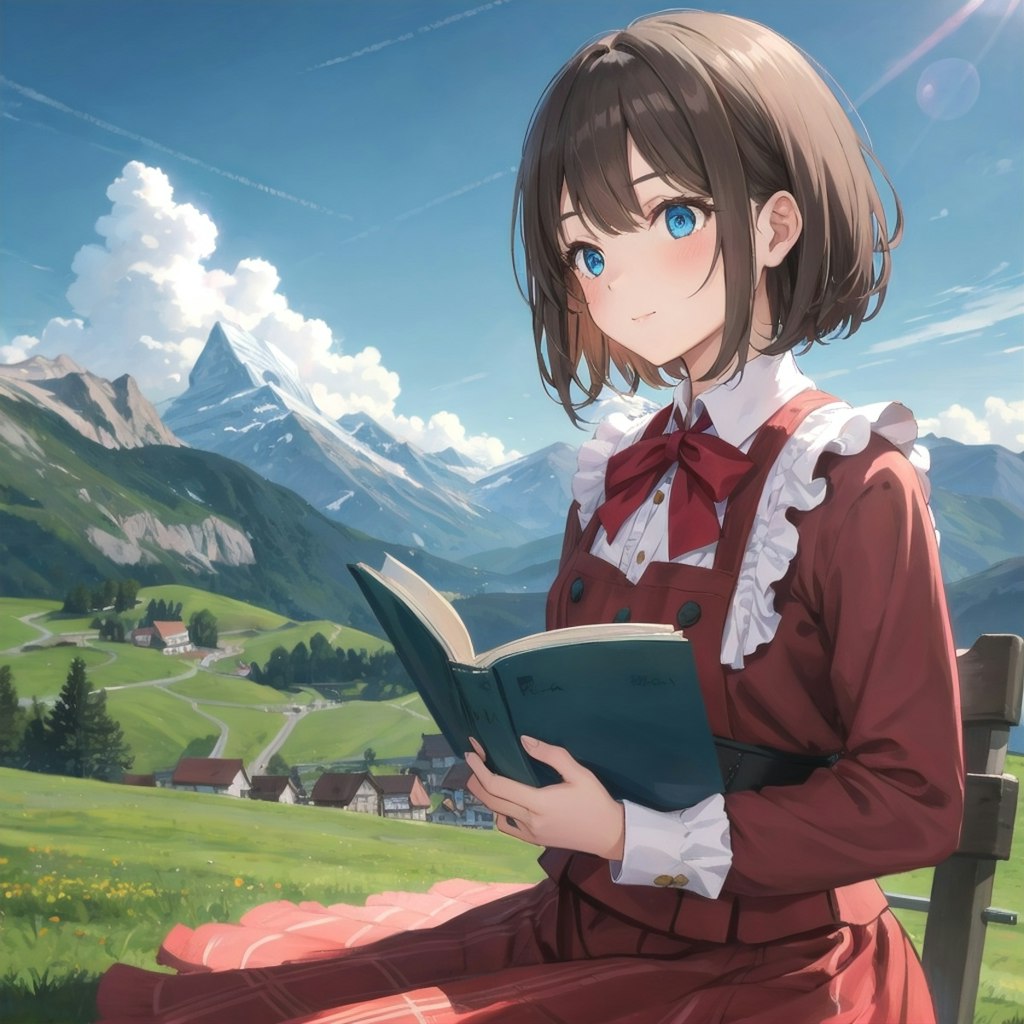 アルプスで読書