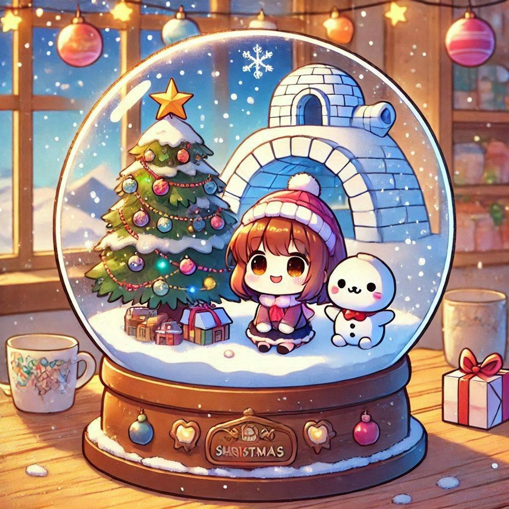 ちびちゃんとかまくらと雪達磨ちゃん？のSnow globe