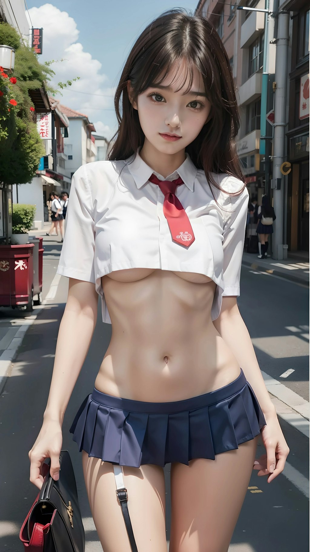 私立下乳女学院。登校中