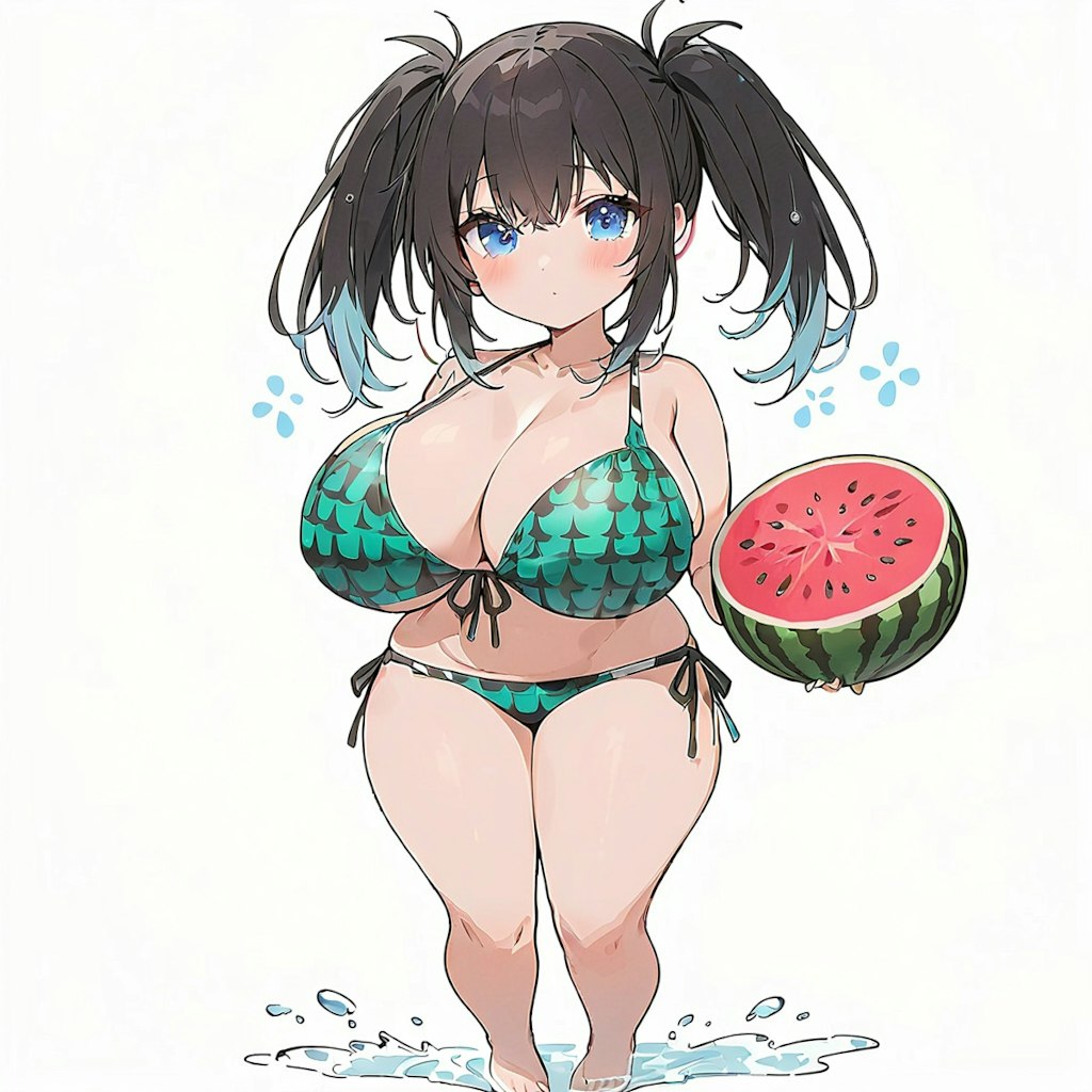 スイカ娘ツインテちゃん🍉