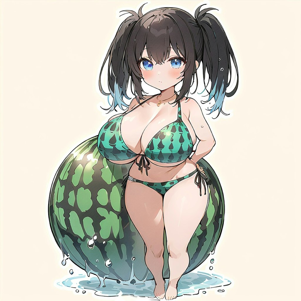 スイカ娘ツインテちゃん🍉