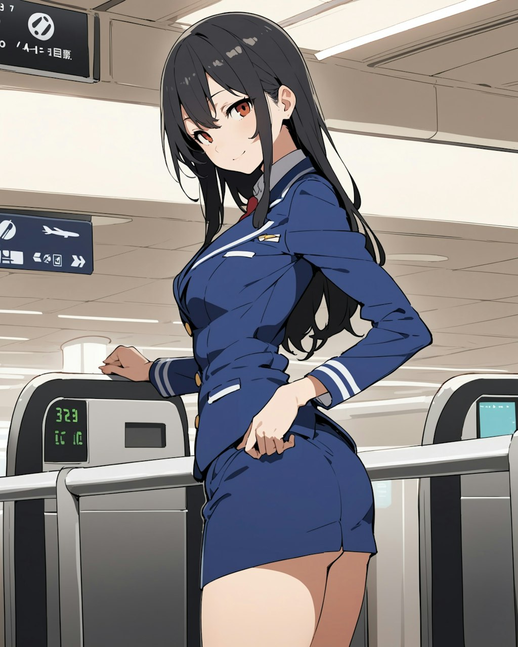 航空関係で働いてる女の子