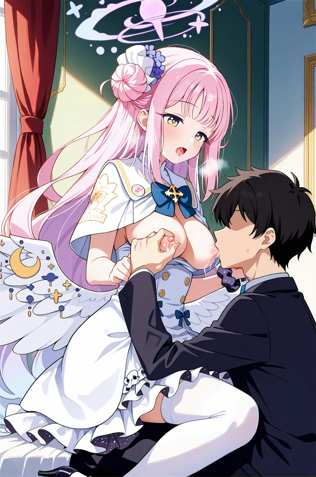 聖園ミカの乳首舐め